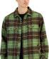 Фото #3 товара Men's Rob Plaid Button-Front Shirt-Jacket, Created for Macy's