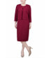 ფოტო #1 პროდუქტის Petite Textured 3/4 Sleeve Two Piece Dress Set