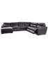 Фото #5 товара Gabrine 6-Pc. Leather Sectional with 3 Power Headrests and Chaise, Created for Macy's