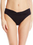 Seafolly 182595 Twist Band Full Coverage Black Bikini Bottom Swimsuit size 4