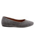 Softwalk Shiraz S2160-056 Womens Gray Leather Slip On Ballet Flats Shoes