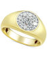 Фото #1 товара Men's Lab Grown Diamond Cluster Ring (1 ct. t.w.) in 10k Gold