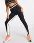 Pink Soda stripe waist band leggings in black