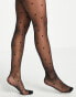 ASOS DESIGN 20 denier all over heart tights in black