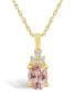 ფოტო #1 პროდუქტის Morganite (1-1/7 Ct. T.W.) and Diamond (1/10 Ct. T.W.) Pendant Necklace in 14K Yellow Gold