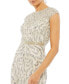 Фото #3 товара Women's Embellished Illusion Cap Sleeve Column Gown