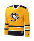 ფოტო #3 პროდუქტის Men's Gold, Black Pittsburgh Penguins Cross Check Jersey V-Neck Long Sleeve T-shirt