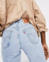 Levi's high waisted mom jeans in light wash blue