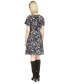 ფოტო #2 პროდუქტის Women's Animal-Print Flutter-Sleeve Keyhole Dress