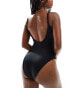 ASOS DESIGN Maya cut-out plunge swimsuit in black Черный, 34 - фото #2