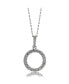 ფოტო #1 პროდუქტის Suzy Levian Sterling Silver Cubic Zirconia Mini Open Circle Pendant Necklace