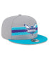 Фото #3 товара Men's Gray Charlotte Hornets Chenille Band 9FIFTY Snapback Hat