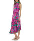 Фото #3 товара Women's Floral Cowlneck Asymmetric Dress