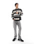 ASOS DESIGN knitted oversized textured stripe jumper in monochrome