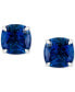 ფოტო #3 პროდუქტის EFFY® London Blue Topaz Cushion Stud Earrings (6-1/10 ct. t.w.) in Sterling Silver