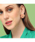 ფოტო #3 პროდუქტის Women's Green Flower Stud Earrings