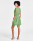 Фото #2 товара Women's Gathered Smocked Sleeveless Mini Dress, Created for Macy's