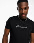 FCUK centre scribble logo t-shirt in black