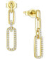 ფოტო #1 პროდუქტის Cubic Zirconia Link Drop Earrings in Sterling Silver or 14k Gold-Plated Sterling Silver