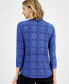 ფოტო #2 პროდუქტის Petite Printed 3/4-Sleeve V-Neck Top, Created for Macy's