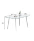 Фото #9 товара 0.32" Tempered Glass Dining Table with Stainless Steel Legs