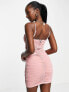 Фото #3 товара Rare London ruched mini dress with diamante straps in pink