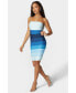 Women's Strapless Colorblock Bandage Midi