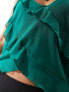 ONLY sheer frill cami top in emerald green