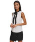 Women's Tie-Neck Button-Front Sleeveless Top