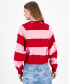 ფოტო #6 პროდუქტის Women's Striped Letterman Crewneck Cotton Sweatshirt