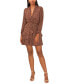 Women's Shawl-Collar Long-Sleeve Tiered Dress