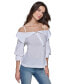 Фото #5 товара Women's Cotton Poplin Off-The-Shoulder Top