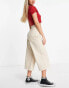 Фото #2 товара Miss Selfridge cropped wide leg jean in stone