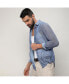 ფოტო #2 პროდუქტის Men's Prussian Blue Gauzy Heathered Shirt