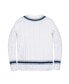 ფოტო #3 პროდუქტის Boys Organic Long Sleeve V-Neck Cricket Sweater, Infant