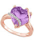 Amethyst (6-1/2 ct. t.w.) & Diamond (1/20 ct. t.w.) Heart Swirl Ring in 18k Rose Gold-Plated Sterling Silver