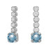 Sparkling dangle earrings with light blue crystal Shine A4669-10HT blue, clear, Light blue, silver - фото #1