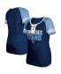 ფოტო #1 პროდუქტის Women's Navy Tennessee Titans Raglan Lace-Up T-shirt