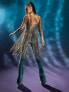 Фото #2 товара ASOS DESIGN embellished cami dress with rainbow diamante fringe