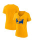 Фото #4 товара Women's Gold St. Louis Blues Authentic Pro Core Collection Secondary Logo V-Neck T-Shirt