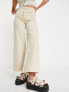 Weekday Ace high waist wide leg jeans in beige