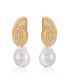 Фото #2 товара Swirled Shell Freshwater Cultivated Pearl Statement Earrings