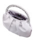 Фото #7 товара Crystal Handle Satin Pouch Bag