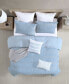 Фото #3 товара Lush Moselle Cotton Ruched Waffle Weave 3 Piece Duvet Cover Set, Full/Queen