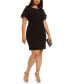 ფოტო #1 პროდუქტის Plus Size Flutter-Sleeve Side-Ruched Dress