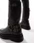 Фото #6 товара ASOS DESIGN chunky boot in brown with vintage effect silver buckles