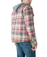 Фото #2 товара Рубашка мужская с капюшоном Lucky Brand клетчатая Zip-Front Hooded Overshirt