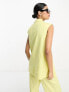 ASOS DESIGN sleeveless blazer with linen in lemon