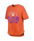 Women's Heather Orange Distressed Clemson Tigers Vintage-Like Wash Poncho Captain T-shirt