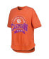 Фото #3 товара Women's Heather Orange Distressed Clemson Tigers Vintage-Like Wash Poncho Captain T-shirt